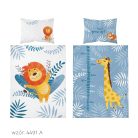 Pamut ágynemű huzat 90*120 cm - Oroszlán és zsiráf