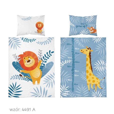 Pamut ágynemű huzat 90*120 cm - Oroszlán és zsiráf