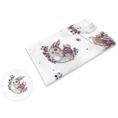 Mintás textil pelenka 1db-os 70X80 cm - Holdas nyuszi lila