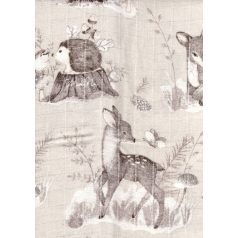   Mintás textil pelenka 1db-os 70X80 cm - Erdei barátok bézs