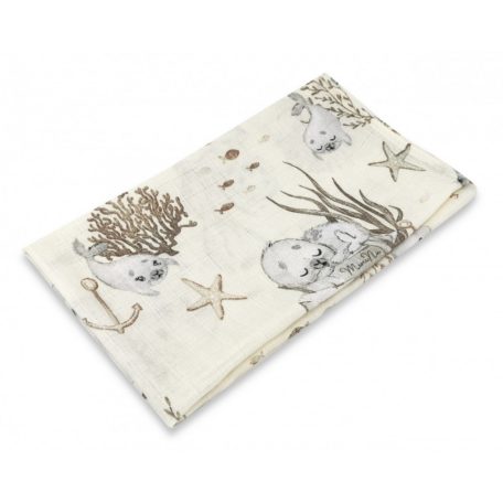 Mintás textil pelenka 1db-os 70X80 cm - Ekrü fóka