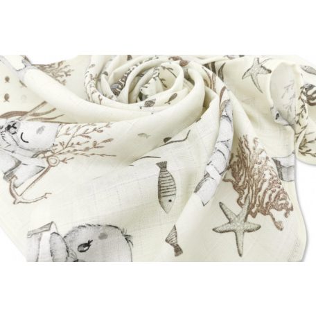 Mintás textil pelenka 1db-os 70X80 cm - Ekrü fóka