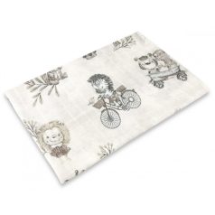 Mintás textil pelenka 1db-os 70X80 cm - Happy Zoo bézs 
