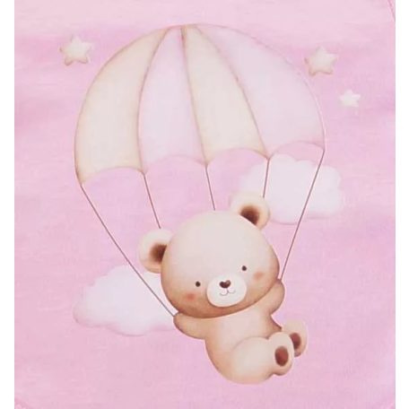 Rövid ujjú baba body rózsaszín maci (56)