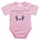 Rövid ujjú baba body - Hamarosan érkezem rózsaszín (56)