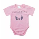 Rövid ujjú baba body - Hamarosan érkezem rózsaszín (56)