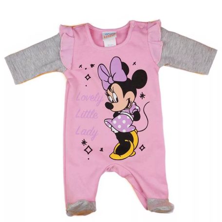 Disney Minnie belül bolyhos hosszú ujjú rugdalózó rózsaszín (62)