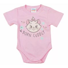 Rövid ujjú baba body Marie cica mintával (68) rózsaszín