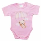 Rövid ujjú baba body - rózsaszín maci (74)