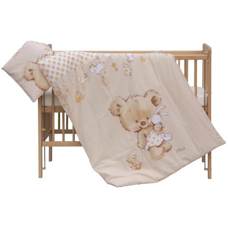 Baby Shop ágynemű huzat 100*135cm - barack " Mika" maci 