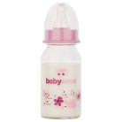Baby-Nova üveg cumisüveg 120 ml 0-24hó szilikon cumival S-es - rózsaszín 