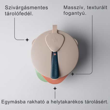 Tommee Tippee Easy Scoop etetőtálkák tetővel és kanállal 6+ - zöld/lazac 