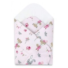   Baby Shop kókuszpólya 75x75cm - rózsaszín róka és nyuszi 