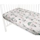 Baby Shop pamut,gumis lepedő 60*120 cm - Zöld lufis állatok
