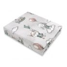 Baby Shop pamut,gumis lepedő 60*120 cm - Zöld lufis állatok