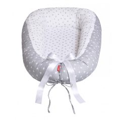 Scamp babafészek kókuszbetétes - Little Heart White Grey