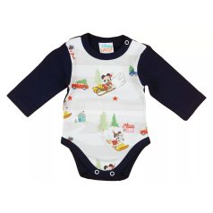   Disney Mickey és Minnie karácsonyi hosszú ujjú baba body kék (56)
