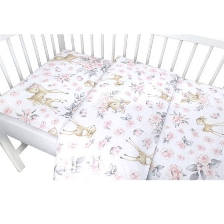Baby Shop ágynemű huzat 90*120 cm - rózsaszín őzike