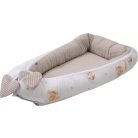 Bubaba babafészek pamutvászon L méret- Sleepy animals beige 