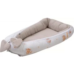   Bubaba babafészek pamutvászon L méret- Sleepy animals beige 