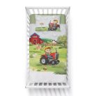 Bambusz ágynemű huzat 90*120 cm - Farm piros traktorral 