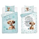 Bambusz ágynemű huzat 90*120 cm - Menta kutyus 