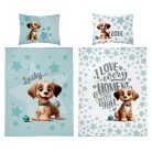 Bambusz ágynemű huzat 90*120 cm - Menta kutyus 