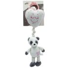 Tulilo plüss zenélő játék - rózsaszín szívecskés panda