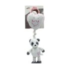Tulilo plüss zenélő játék - rózsaszín szívecskés panda