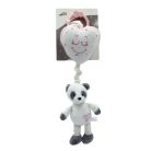 Tulilo plüss zenélő játék - rózsaszín szívecskés panda