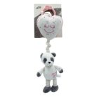 Tulilo plüss zenélő játék - rózsaszín szívecskés panda