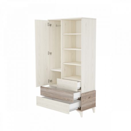 Timba Kloé 1 ajtós 3 fiókos szekrény Krém-Fűz