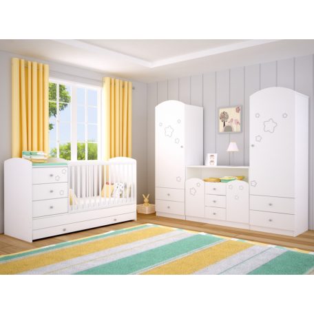 Timba Félix Maxi Kombi 5 fiókos gyermekágy Fehér