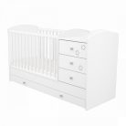 Timba Félix 3 fiókos kombinált gyermekágy - fehér