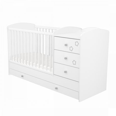 Timba Félix 3 fiókos kombinált gyermekágy - fehér