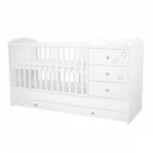 Timba Félix 3 fiókos kombinált gyermekágy - fehér