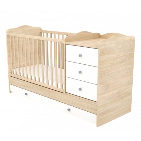 Babastar Comfort Kombinált 3 fiókos gyermekágy  Borostyán-fehér