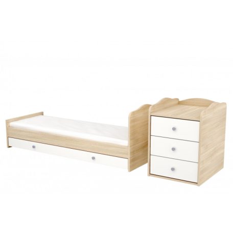 Babastar Comfort Kombinált 3 fiókos gyermekágy  Borostyán-fehér