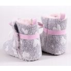 Yo! Babakocsi cipő 6-12 hó - szürke rózsaszín masnival