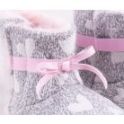 Yo! Babakocsi cipő 6-12 hó - szürke rózsaszín masnival