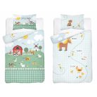 Pamut ágynemű huzat 90*120 cm - Little Farm menta 