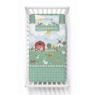 Pamut ágynemű huzat 90*120 cm - Little Farm menta 