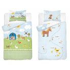Pamut ágynemű huzat 90*120 cm - Little Farm zöld