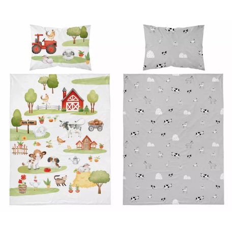 Pamut ágynemű huzat 90*120 cm - Farm szürke 