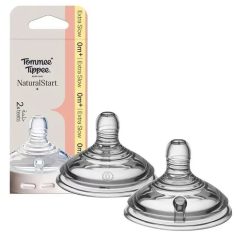   Tommee Tippee Natural Start 2db-os szilikon 0+ etetőcumi - extra lassú folyású