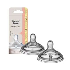   Tommee Tippee Natural Start 2db-os szilikon 0+ etetőcumi - extra lassú folyású