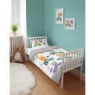 Pamut ágynemű huzat 90*120 cm - Autók fehér/szürke 