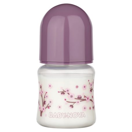 Baby-Nova Anti-Colic cumisüveg széles 150 ml szilikon cumival 0-24 hó - lila 