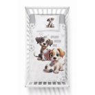 Pamut ágynemű huzat 90*120 cm - Kutyusok fehér/szürke 