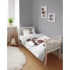 Pamut ágynemű huzat 90*120 cm - Kutyusok fehér/szürke 